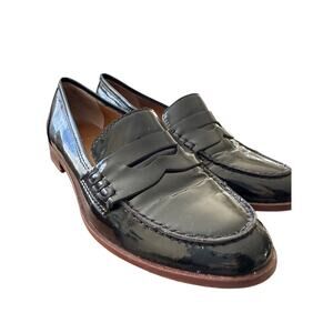 SARTO Franco Patent Preppy black leather loafers Sz 4 kids girls dress prepcore